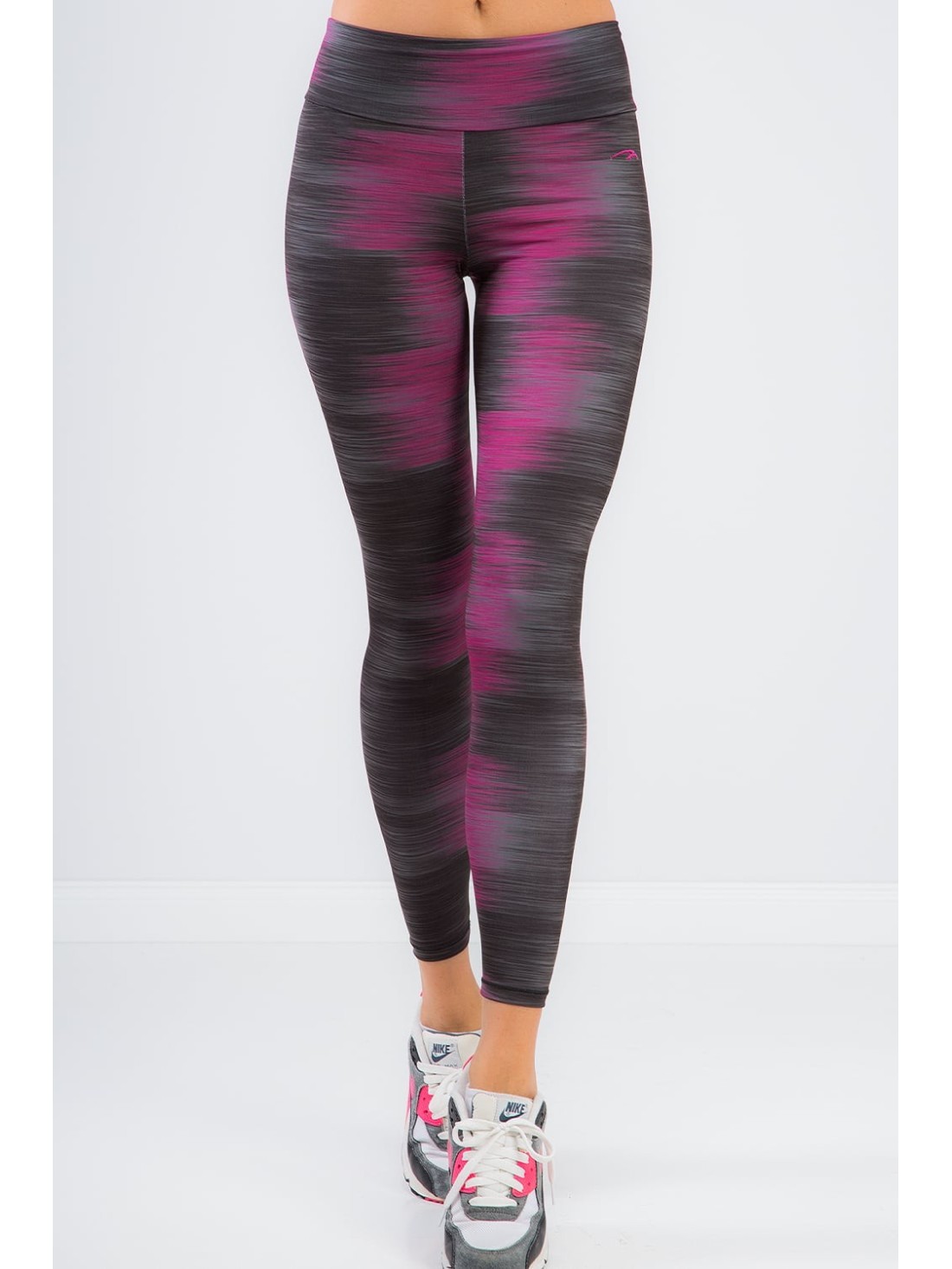 Black and amaranth patterned leggings H001 - Online store - Boutique